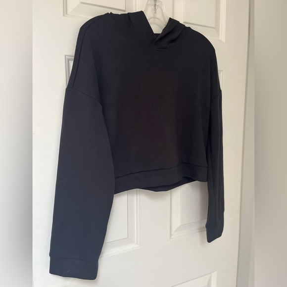 Sage Collective Relaxed Wide Sleeve Crop Hoodie S Black - Picture 4 of 10